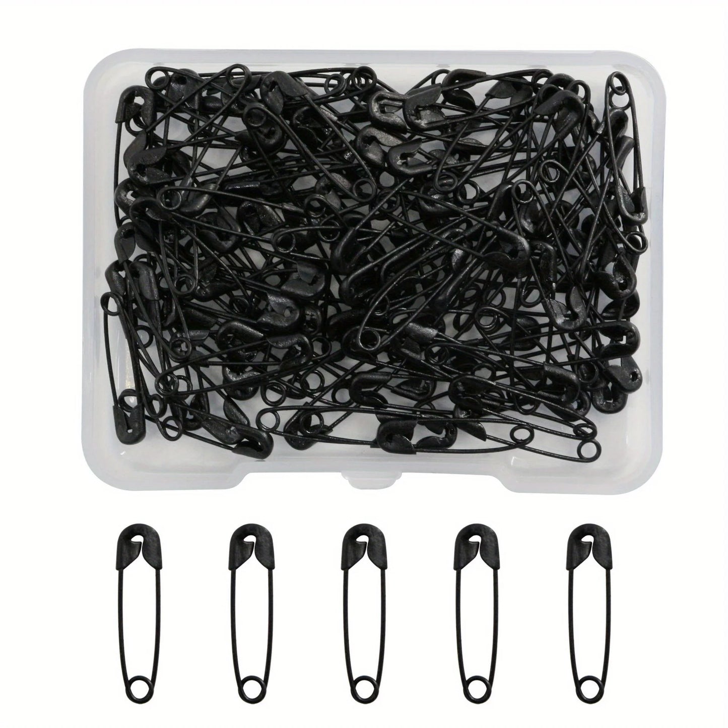120pcs/Box - Small Black Safety Pins