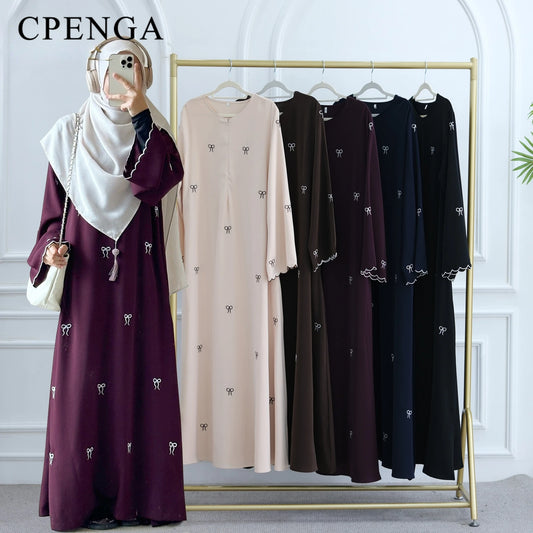 Bow Embroidery Abaya