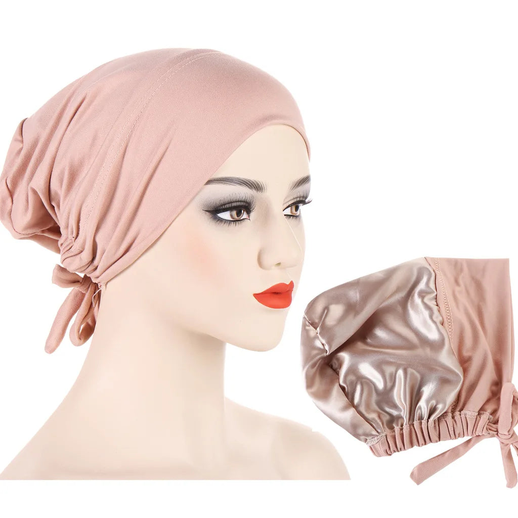 Double Layer Satin Hijab Cap