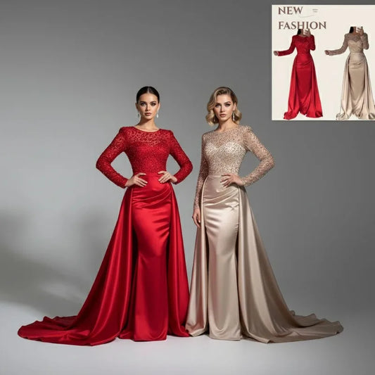 Evening Gown - Long Sleeve Formal Dress