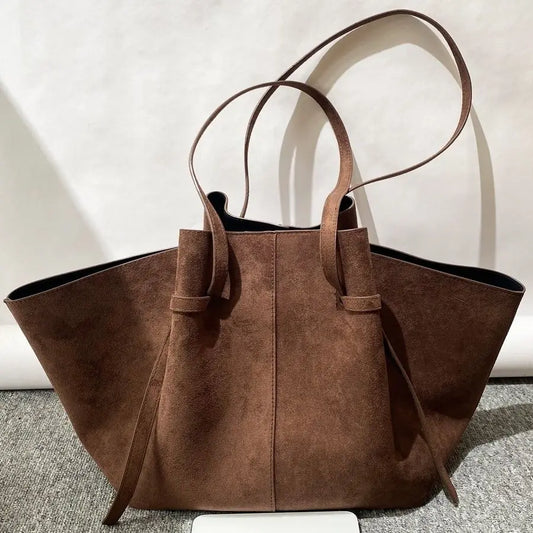 Faux Suede Women's Tote Bag Large Capacity Shoulder Bag