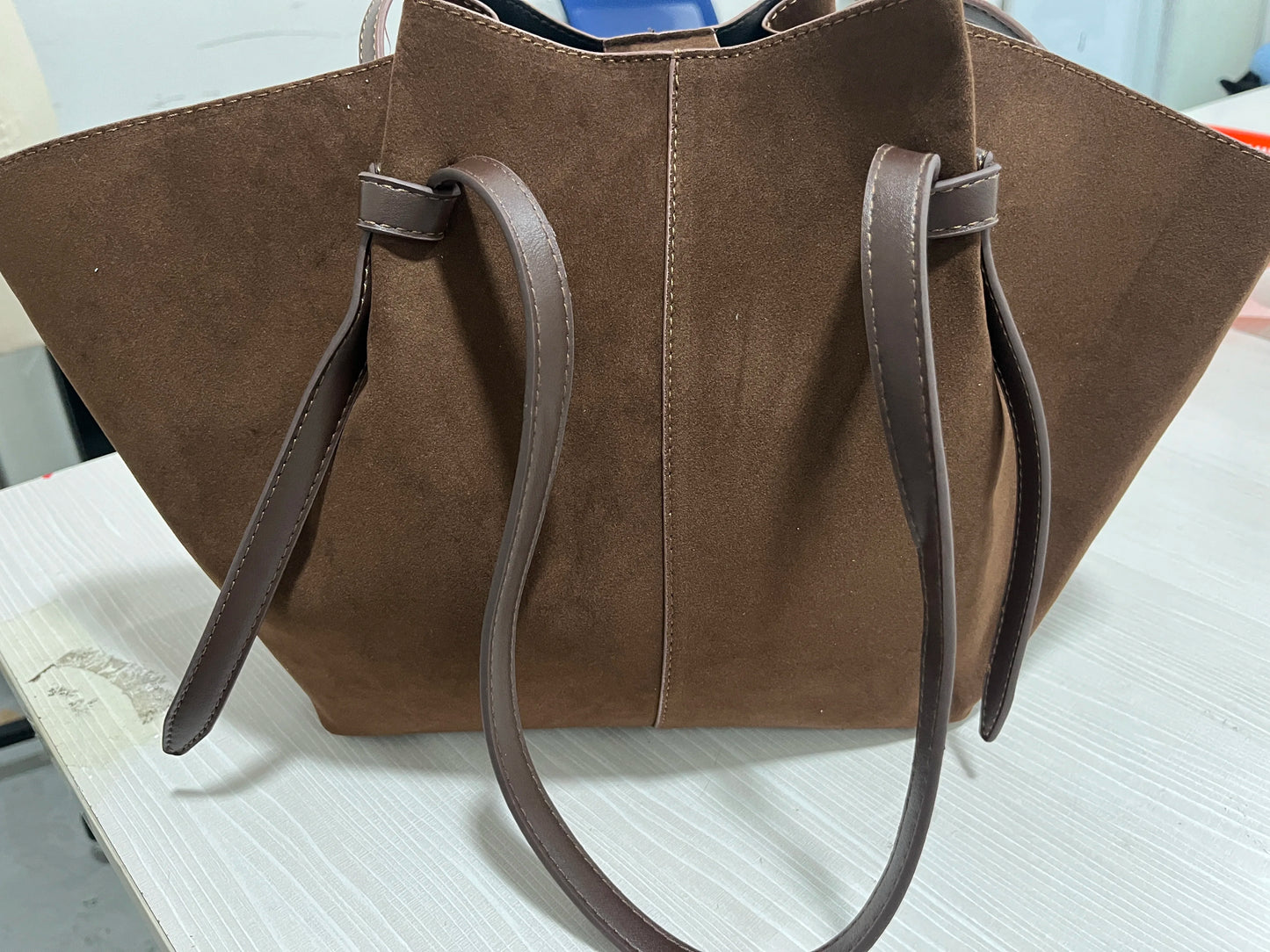 Faux Suede Women's Tote Bag Large Capacity Shoulder Bag