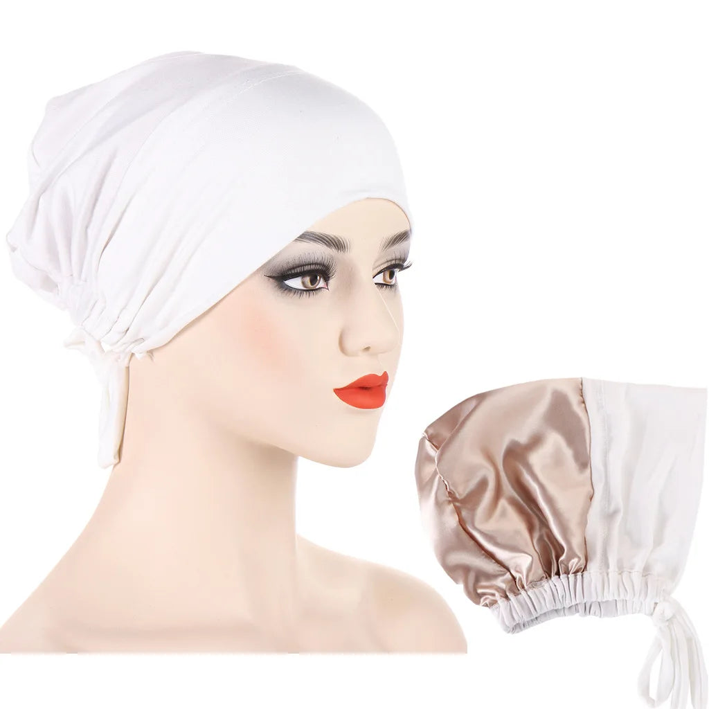Double Layer Satin Hijab Cap