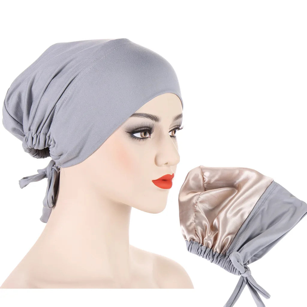 Double Layer Satin Hijab Cap