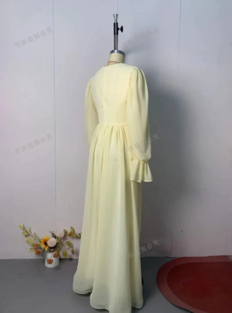 Modest Maxi Dress for Women Long Sleeve Floor Length Evening Gown