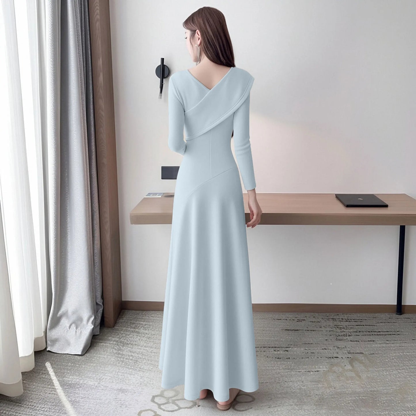 Elegant Long Sleeve Base Layer Dress