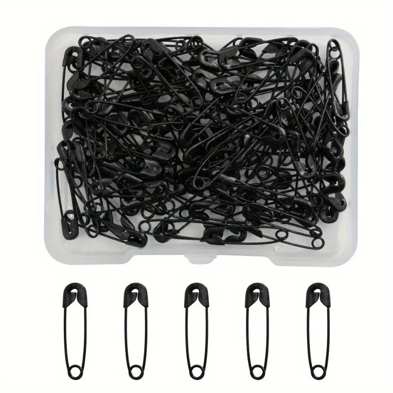 120pcs/Box - Small Black Safety Pins