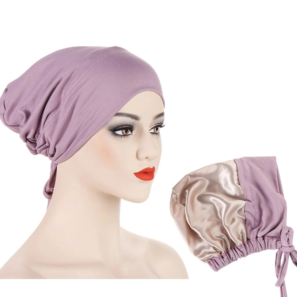 Double Layer Satin Hijab Cap