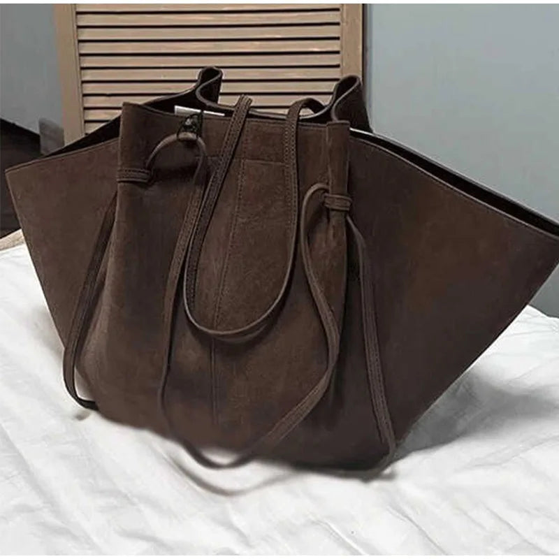 Faux Suede Women's Tote Bag Large Capacity Shoulder Bag
