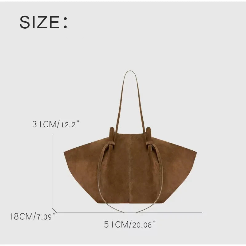 Faux Suede Women's Tote Bag Large Capacity Shoulder Bag