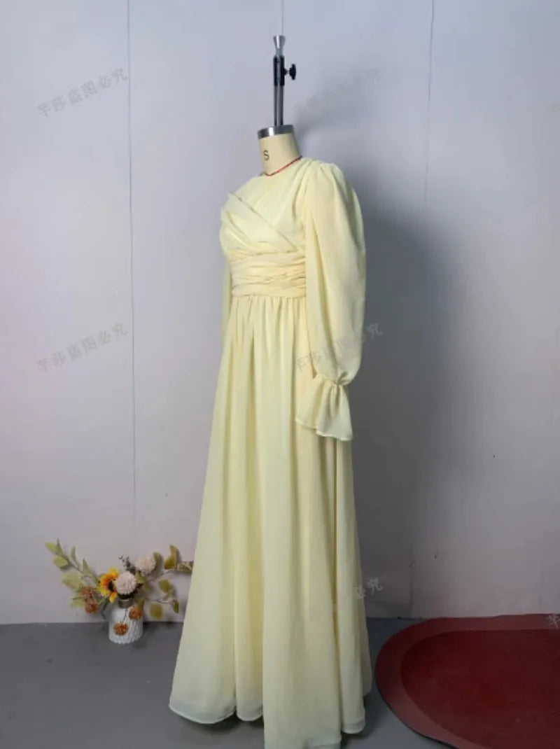 Modest Maxi Dress for Women Long Sleeve Floor Length Evening Gown