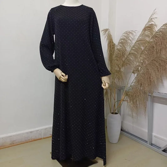 Elegant Abaya Long with Rhinestones