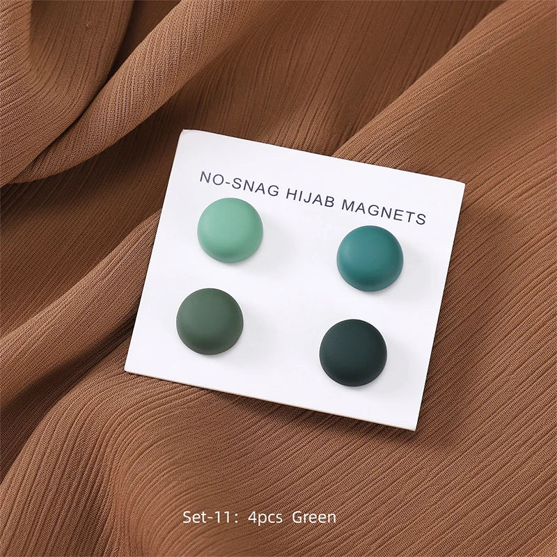 4pcs/Set Matte Magnet Hijab Pins