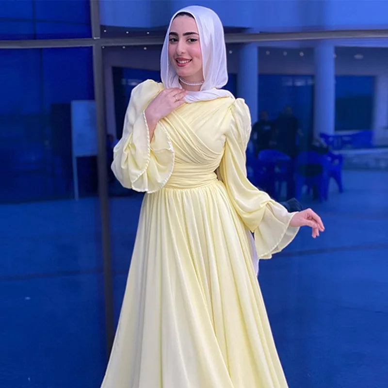 Modest Maxi Dress for Women Long Sleeve Floor Length Evening Gown