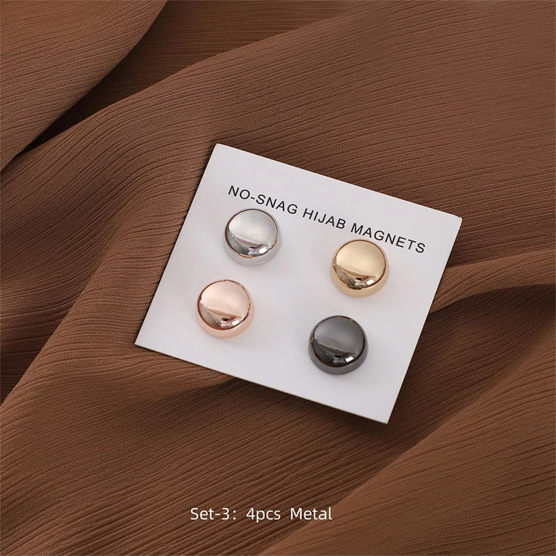 4pcs/Set Matte Magnet Hijab Pins