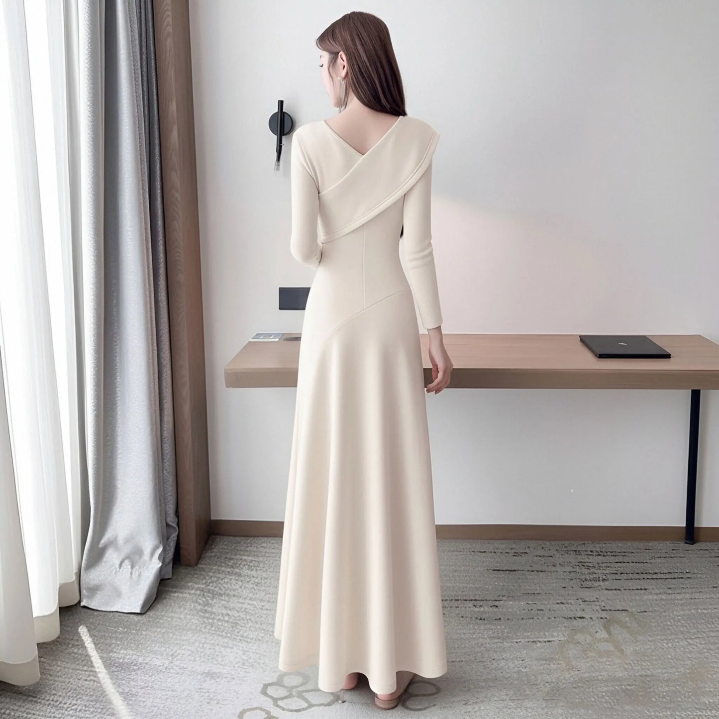 Elegant Long Sleeve Base Layer Dress