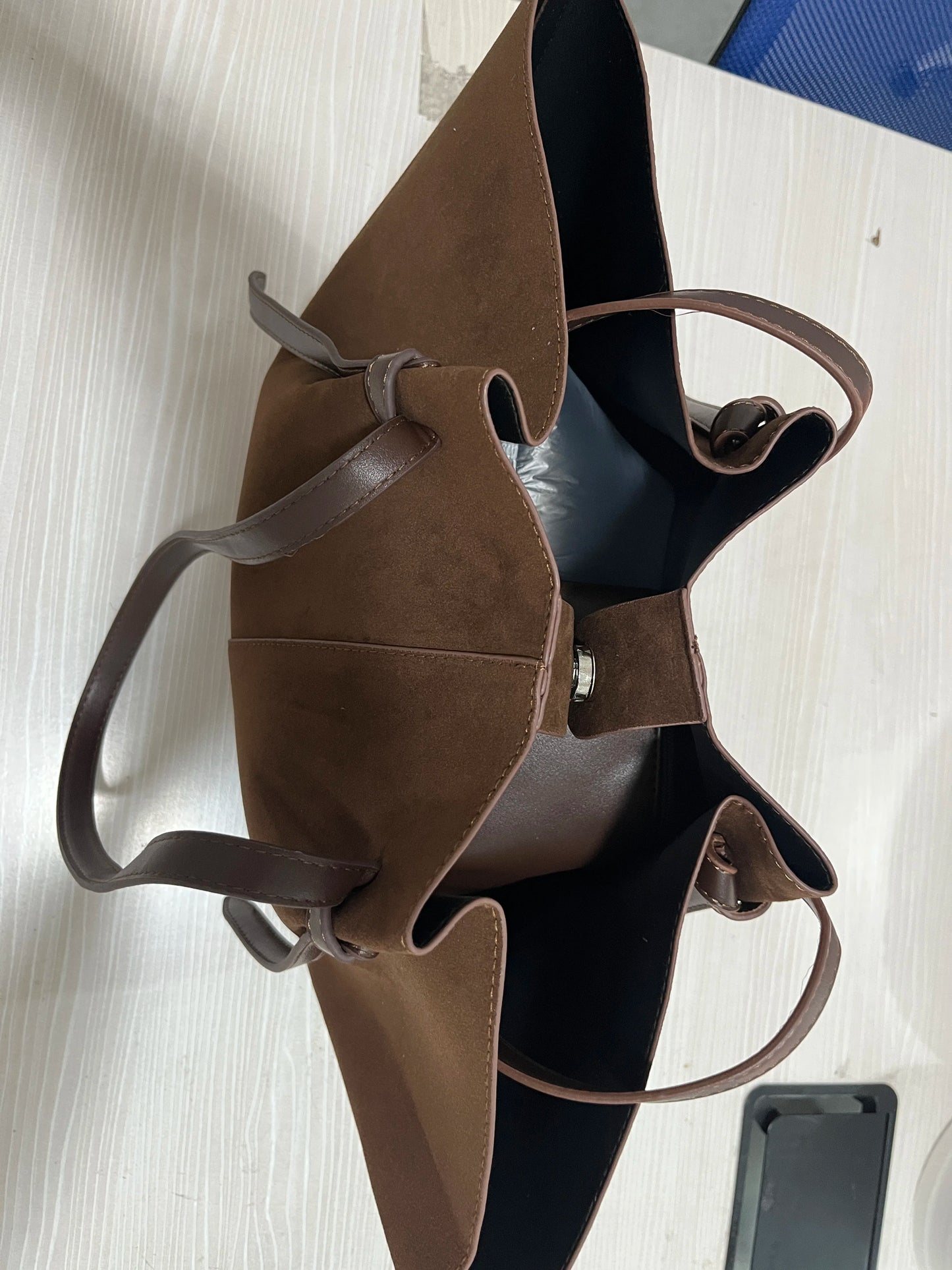 Faux Suede Women's Tote Bag Large Capacity Shoulder Bag