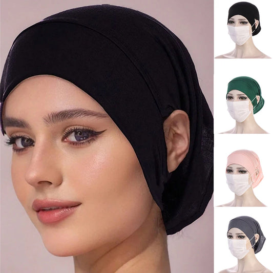 Jersey Under Hijab Cap with Ear Hole