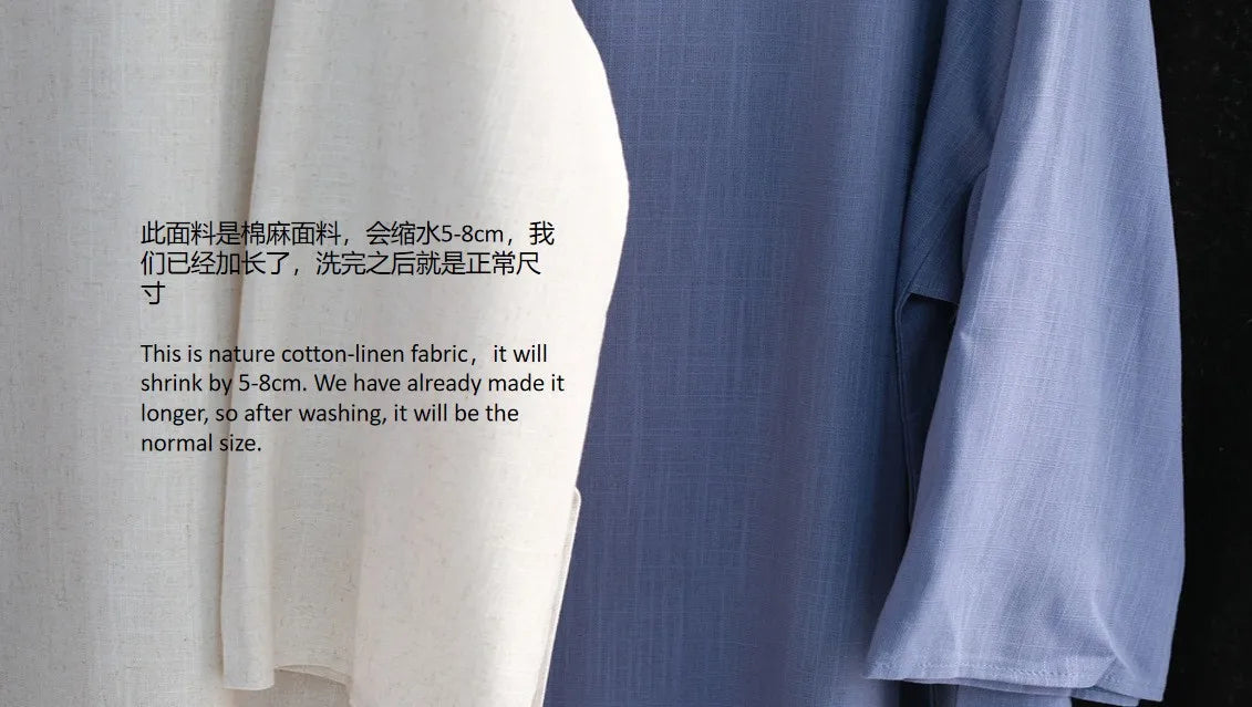 Women Cotton Linen Fabric Round Neck Fitted Waist Maxi Dress