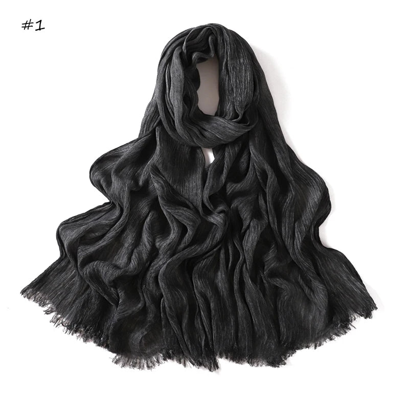 180*65cm Tie-Dye Crinkle Rayon Hijabs