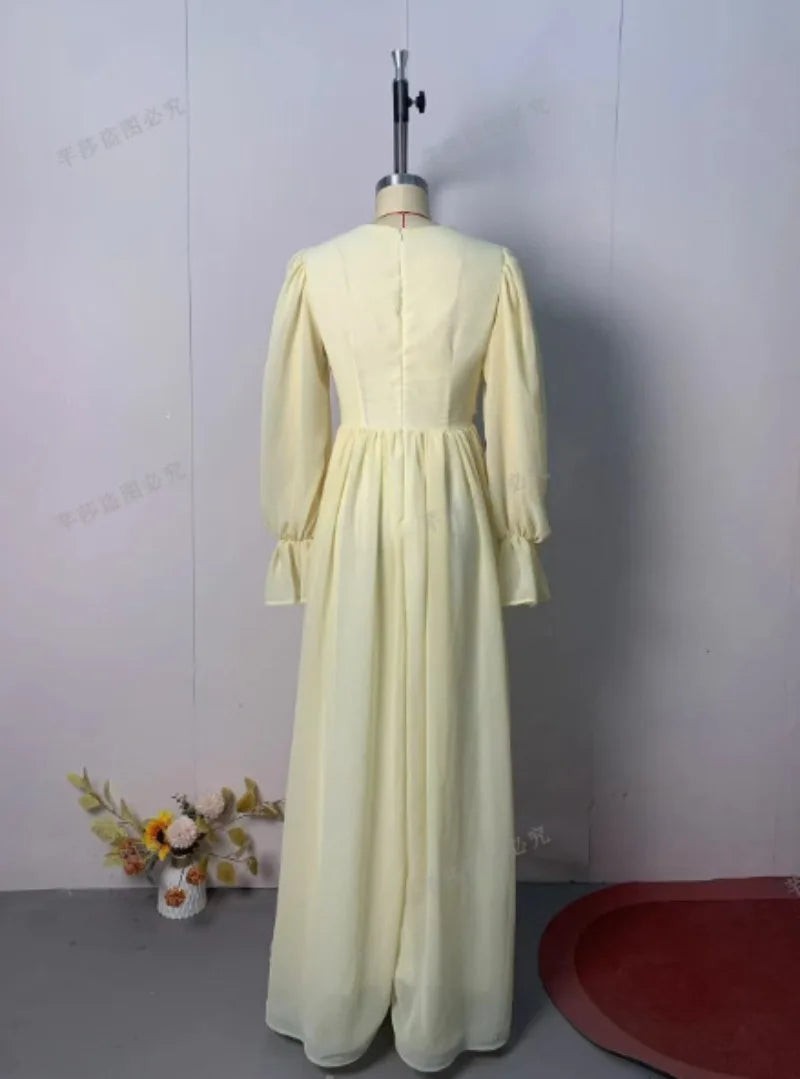 Modest Maxi Dress for Women Long Sleeve Floor Length Evening Gown