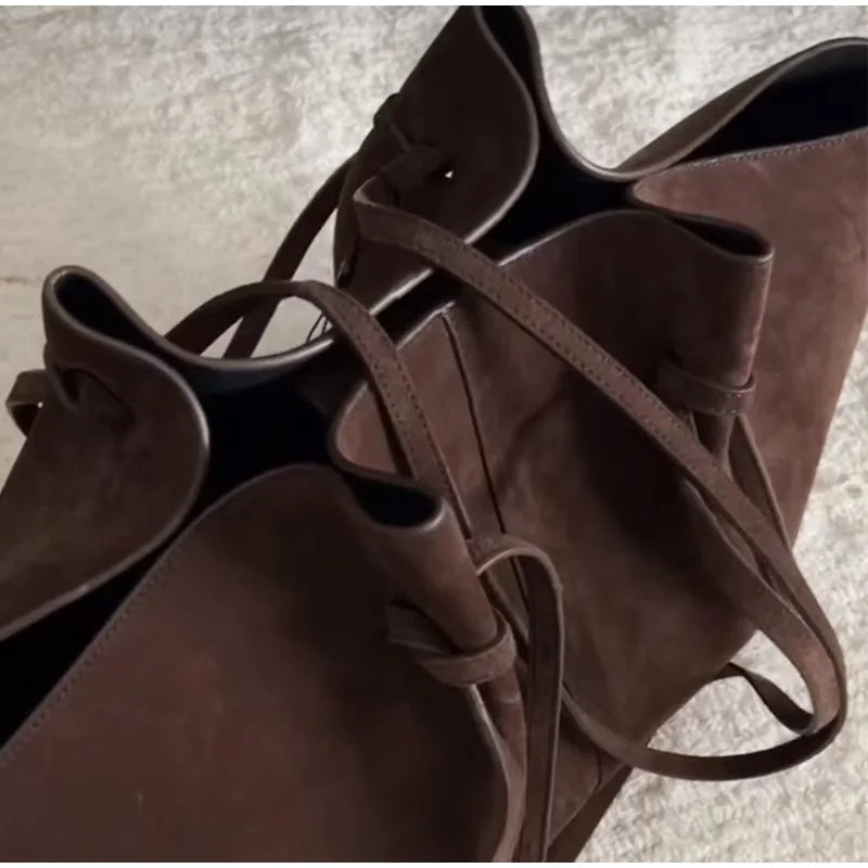 Faux Suede Women's Tote Bag Large Capacity Shoulder Bag