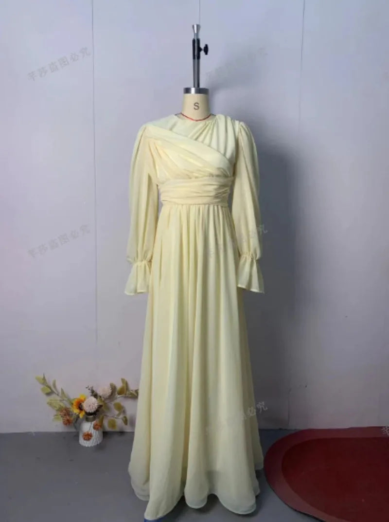 Modest Maxi Dress for Women Long Sleeve Floor Length Evening Gown