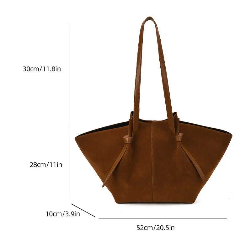 Faux Suede Women's Tote Bag Large Capacity Shoulder Bag
