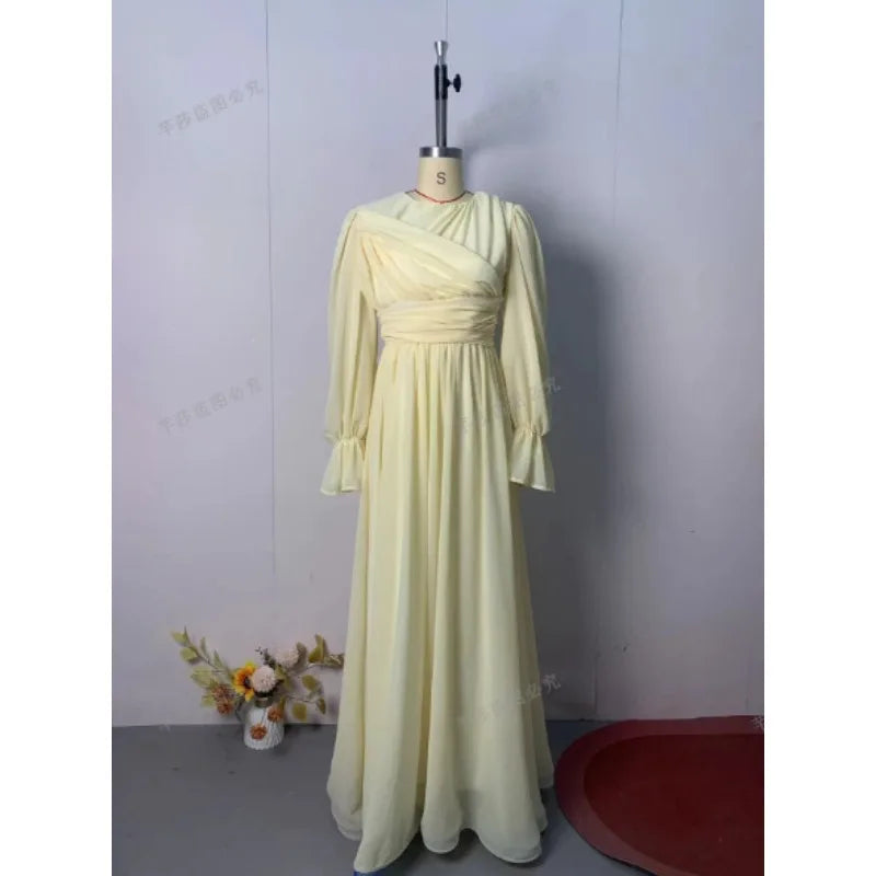 Modest Maxi Dress for Women Long Sleeve Floor Length Evening Gown
